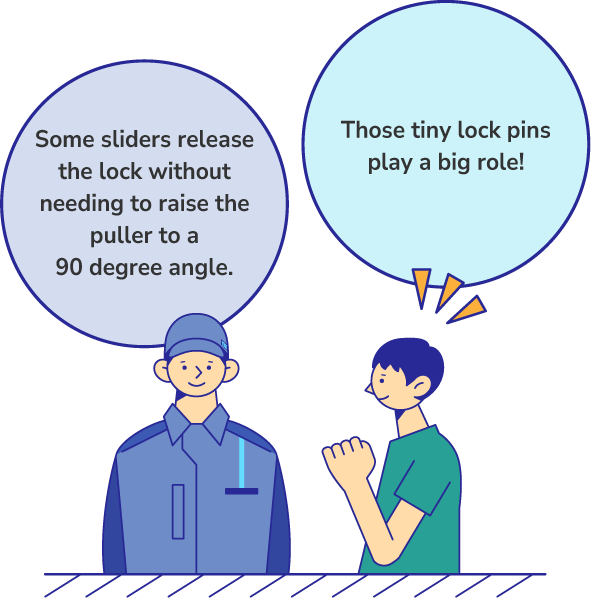Those tiny lock pins play a big role! Some sliders release the lock without needing to raise the puller to a 90 degree angle.