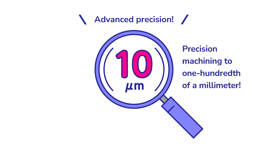 Precision machining to one-hundredth of a millimeter!