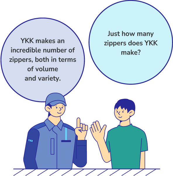 Just how many zippers does YKK make? YKK makes an incredible number of zippers, both in terms of volume and variety.