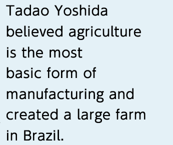 Tadao Yoshida believed agriculture is the most basic form of manufacturing and created a large farm in Brazil.