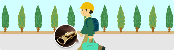 ファスナーの持ち手の穴