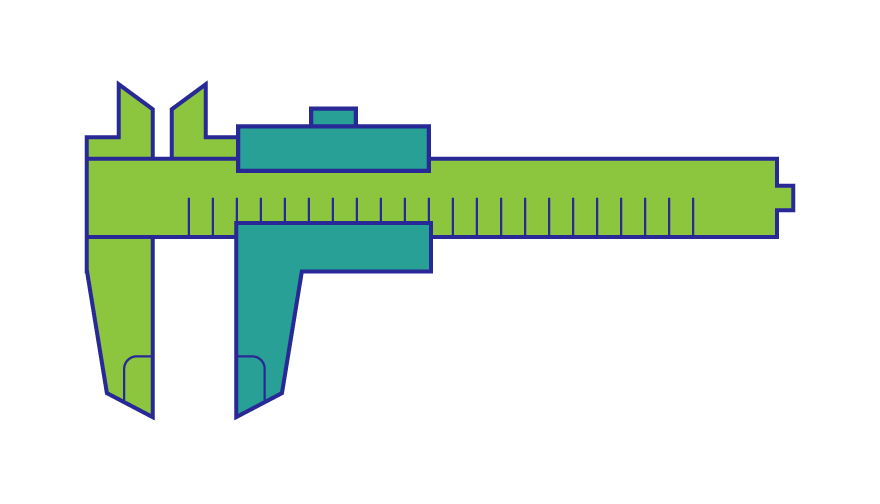 寸法や形がとっても大事！、ノギスイメージ